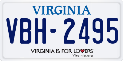 VA license plate VBH2495