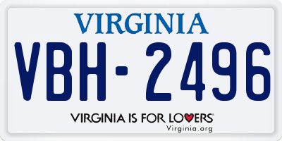 VA license plate VBH2496
