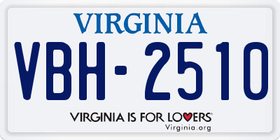 VA license plate VBH2510
