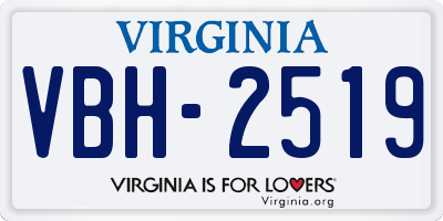 VA license plate VBH2519