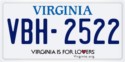 VA license plate VBH2522