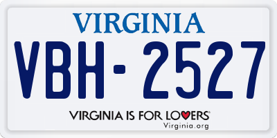 VA license plate VBH2527