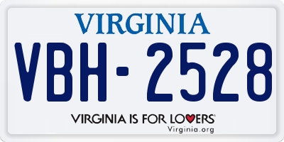 VA license plate VBH2528