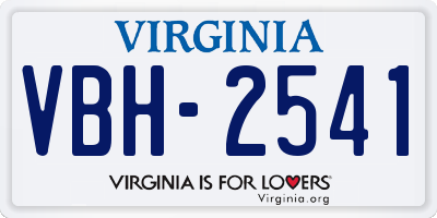 VA license plate VBH2541