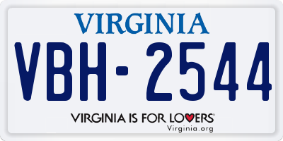 VA license plate VBH2544