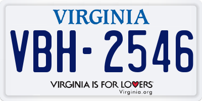 VA license plate VBH2546