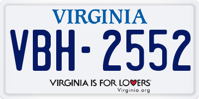 VA license plate VBH2552