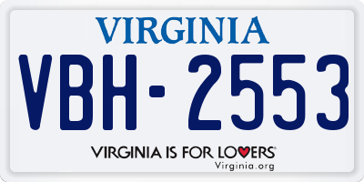 VA license plate VBH2553