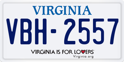VA license plate VBH2557