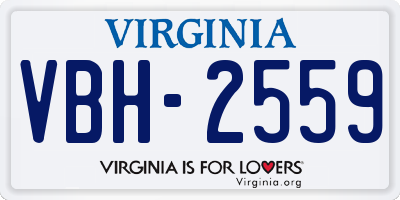 VA license plate VBH2559