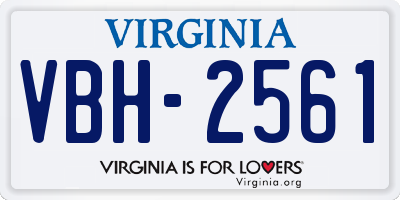 VA license plate VBH2561