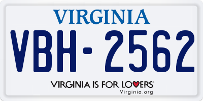 VA license plate VBH2562