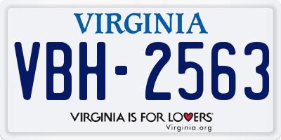 VA license plate VBH2563