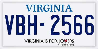 VA license plate VBH2566