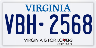 VA license plate VBH2568