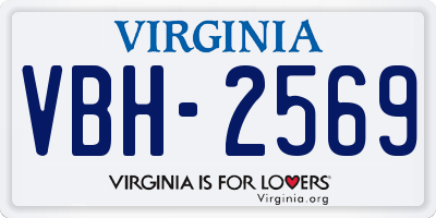 VA license plate VBH2569