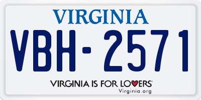 VA license plate VBH2571