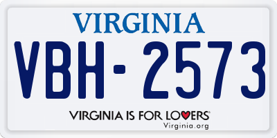 VA license plate VBH2573