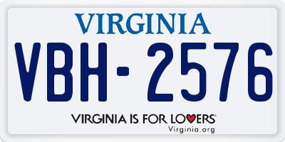 VA license plate VBH2576