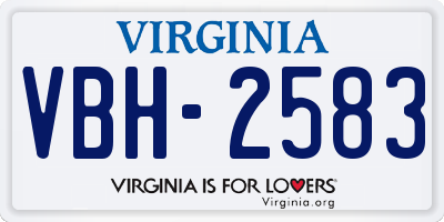 VA license plate VBH2583