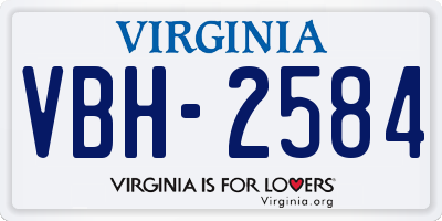 VA license plate VBH2584