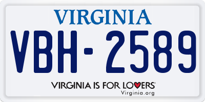 VA license plate VBH2589