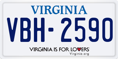 VA license plate VBH2590