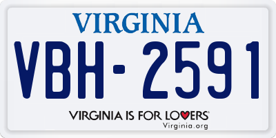 VA license plate VBH2591