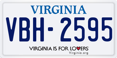 VA license plate VBH2595