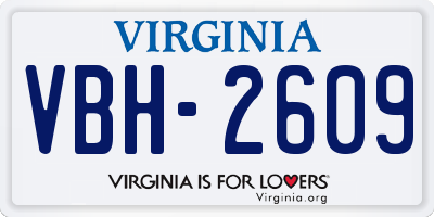 VA license plate VBH2609