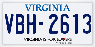VA license plate VBH2613