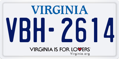 VA license plate VBH2614