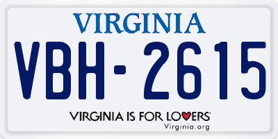 VA license plate VBH2615