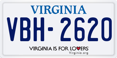 VA license plate VBH2620