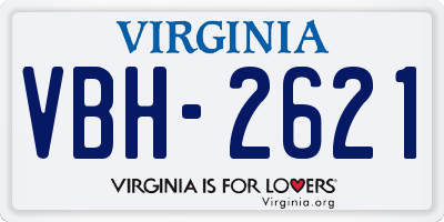 VA license plate VBH2621