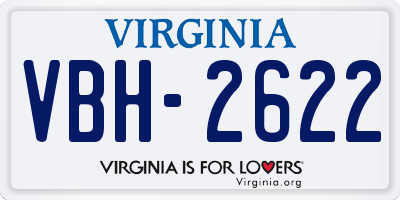 VA license plate VBH2622