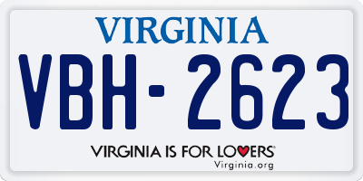 VA license plate VBH2623