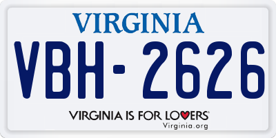 VA license plate VBH2626