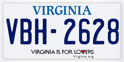 VA license plate VBH2628