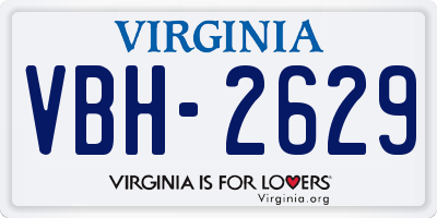VA license plate VBH2629