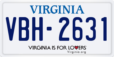 VA license plate VBH2631