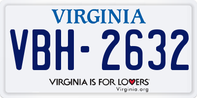 VA license plate VBH2632