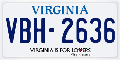 VA license plate VBH2636