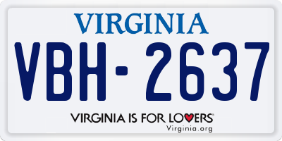 VA license plate VBH2637
