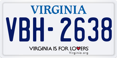 VA license plate VBH2638