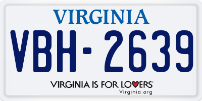 VA license plate VBH2639