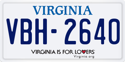 VA license plate VBH2640