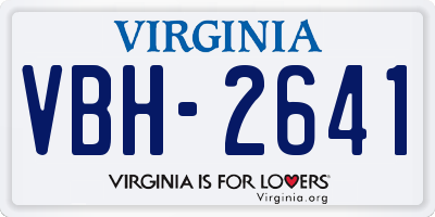 VA license plate VBH2641