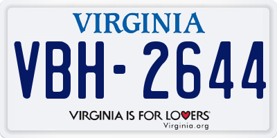 VA license plate VBH2644
