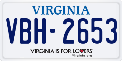 VA license plate VBH2653